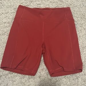 Red medium bike shorts
